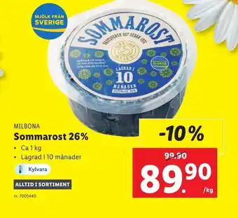Lidl MILBONA Sommarost 26% erbjuda