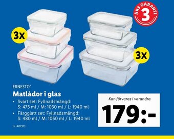 Lidl ERNESTOⓇ Matlådor i glas erbjuda