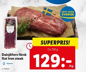 Lidl Dalsjöfors färsk flat iron steak erbjuda