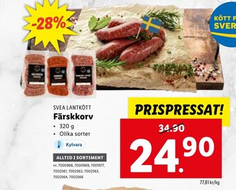 Lidl SVEA LANTKÖTT Färskkorv erbjuda