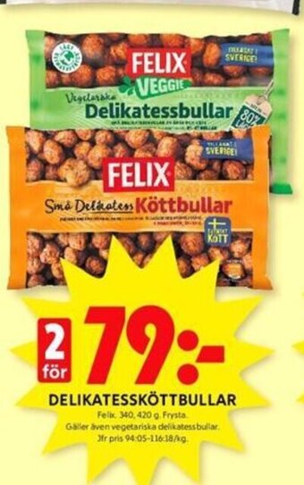 ICA Kvantum DELIKATESSKÖTTBULLAR FELIX erbjuda