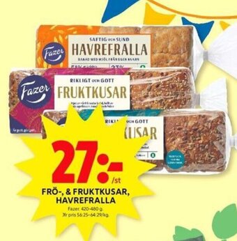 FRÖ-, & FRUKTKUSAR, HAVREFRALLA Fazer