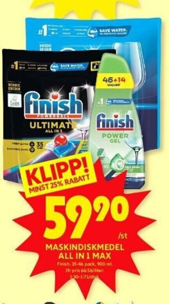 ICA Kvantum MASKINDISKMEDEL ALL IN 1 MAX Finish erbjuda