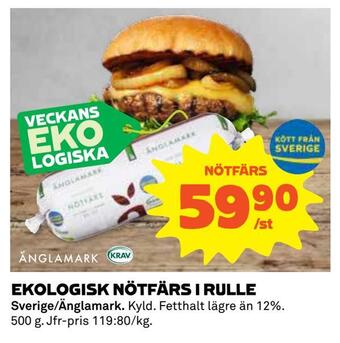 Coop Ekologisk nötfärs i rulle erbjuda