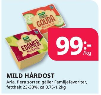Tempo Mild hårdost erbjuda