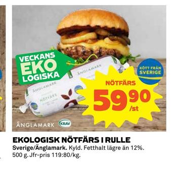 Coop Konsum Ekologisk nötfärs i rulle erbjuda