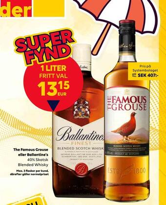 Border Shop The famous grouse eller ballantine's erbjuda