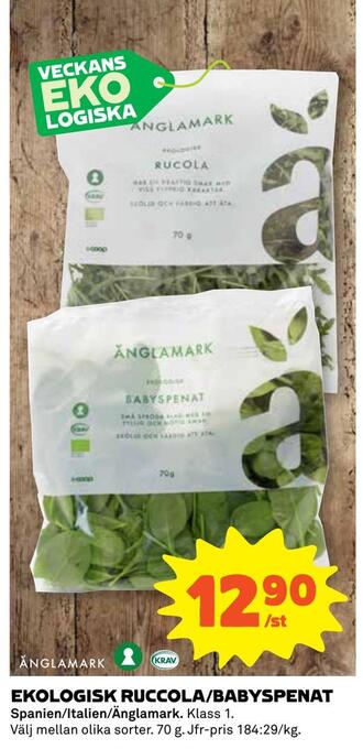 Coop Ekologisk ruccola/babyspenat erbjuda