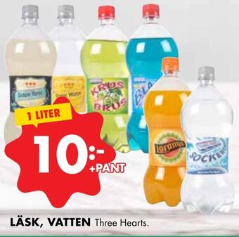 Läsk, vatten