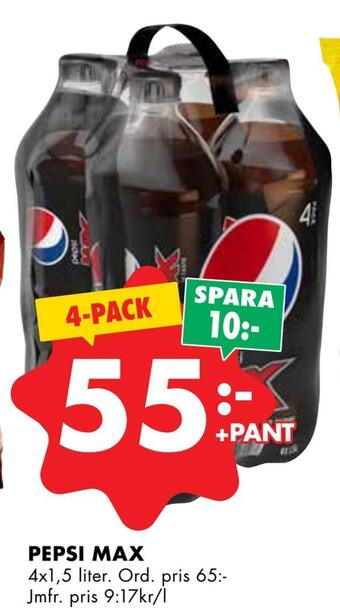 ÖoB Pepsi max erbjuda