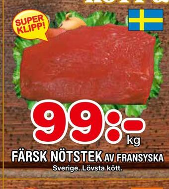 Nya Pulsen Färsk nötstek av fransyska erbjuda