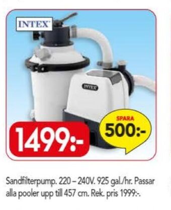 Bo Ohlsson Intex sandfilterpump erbjuda