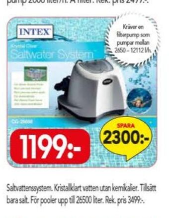 Bo Ohlsson Intex saltvattensystem erbjuda