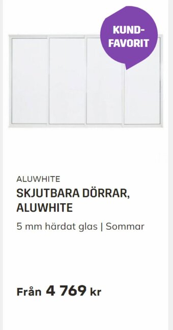SKJUTBARA DÖRRAR. ALUWHITE