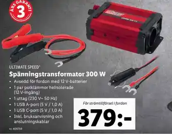 Lidl ULTIMATE SPEED Spänningstransformator 300 W erbjuda