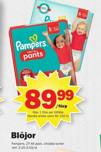 Pekås Blöjor Pampers erbjuda