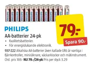 Jula Philips batterier erbjuda