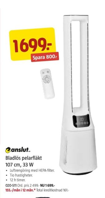 Jula Anslut fläkt erbjuda