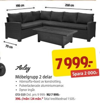 Jula Axley utemöbler erbjuda