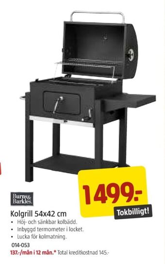 Jula Burns & barkles grill erbjuda