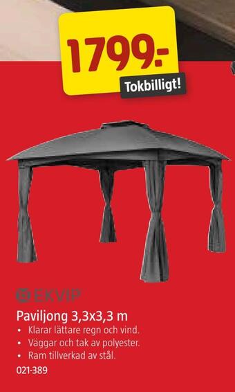 Jula Paviljong 3,3x3,3 m erbjuda