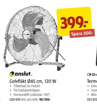 Golvfläkt ø45 cm, 120 w
