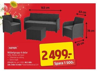 Jula Möbelgrupp 4 delar erbjuda