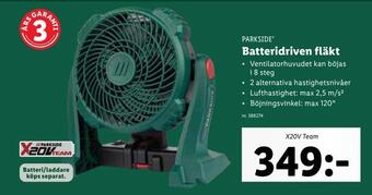 Lidl Batteridriven fläkt erbjuda