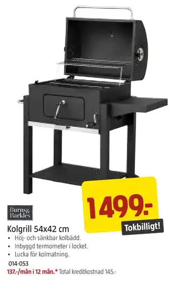 Jula Kolgrill 54x42 cm erbjuda