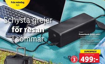 Lidl Powerbank 6400 mah* erbjuda
