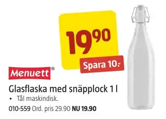 Jula Glasflaska med snäpplock 1 l erbjuda