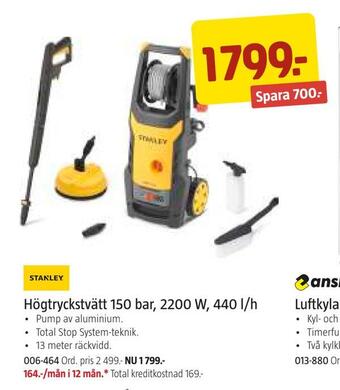 Jula Högtryckstvätt 150 bar, 2200 w, 440 l/h erbjuda