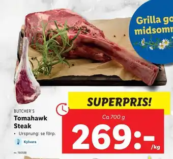 Lidl Tomahawk steak erbjuda