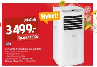 Jula Portabel luftkonditionering 2060 w erbjuda