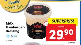 Lidl Max hamburgerdressing erbjuda