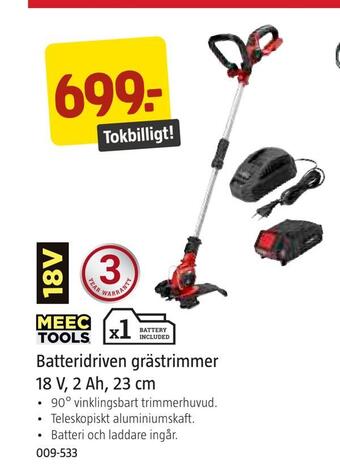 Jula Batteridriven grästrimmer 18 v, 2 ah, 23 cm erbjuda