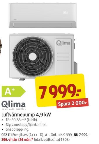 Jula Luftvärmepump 4,9 kw erbjuda