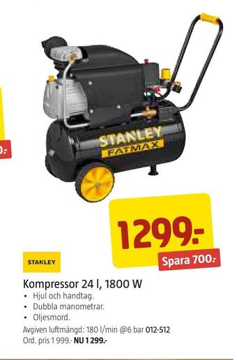 Jula Kompressor 24 l, 1800 w erbjuda