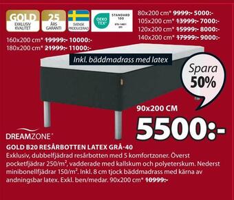 JYSK Gold b20 resårbotten latex grå-40 erbjuda