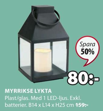 JYSK Myrrikse lykta erbjuda