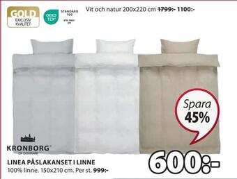 JYSK Linea påslakanset i linne erbjuda