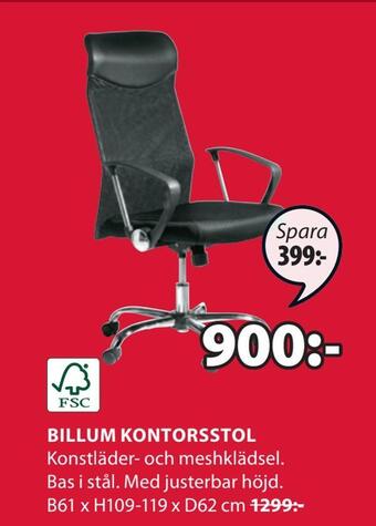 JYSK Billum kontorsstol erbjuda