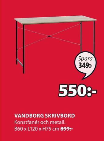 JYSK Vandborg skrivbord erbjuda