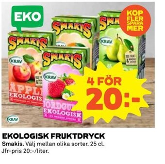 Coop EKOLOGISK FRUKTDRYCK erbjuda