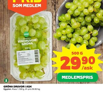 Coop GRÖNA DRUVOR I ASK erbjuda