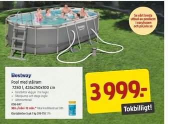 Jula Pool med stålram 7250 L, 424x250x100 cm erbjuda