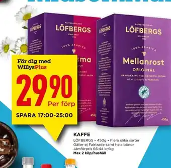 Willys KAFFE LÖFBERGS erbjuda
