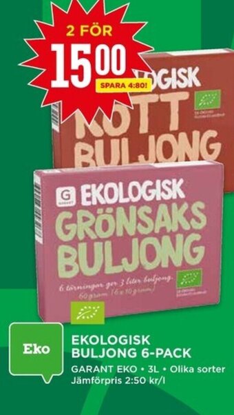 Willys EKOLOGISK BULJONG 6-PACK erbjuda