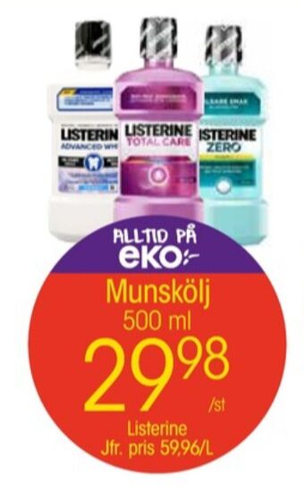 EKO Listerine munskölj erbjuda