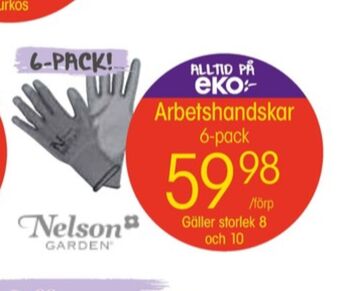 EKO Nelson garden arbetshandskar erbjuda